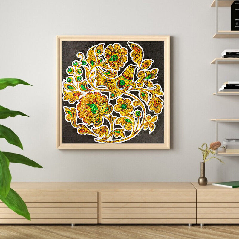 Part Specical Shaped Drill Diamond Painting Bird and Flower Wall Art Mosaic Kit