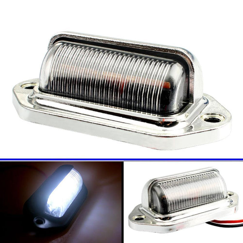 2pcs Car License Plate Light 12-24V Truck Trailer 6LED Tail Step Side Lamp