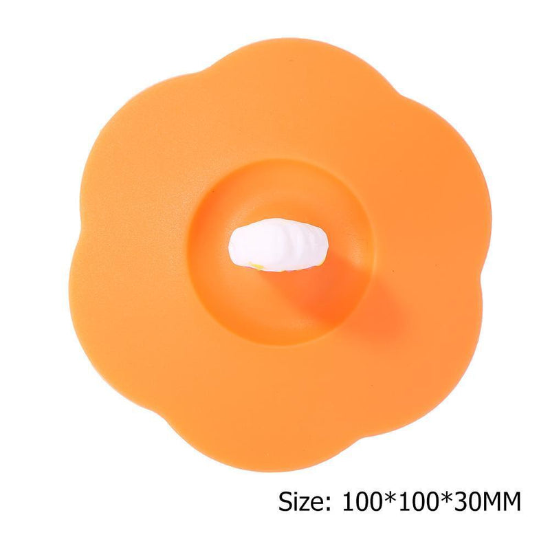 Torx Silicone Cup Cover Heatproof Dustproof Cartoon Lid (Orange Popcorn)