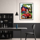 5D DIY Diamond Painting Kits Red House and Car Full Round Drill Crafts Mosa