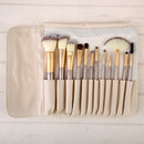 Professional 12pcs Cosmetic Makeup Powder Blush Brush Set With Leather Bag