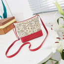 Boho Women Hollow Shoulder Messenger Bags Leather Small Crossbody Bag (Red)