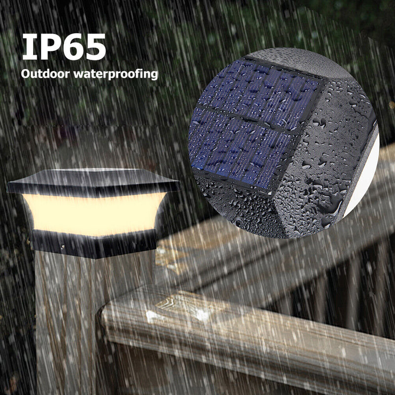 6LED Solar Fence Light Waterproof Square Stigma Lamp for Garden Decoration Newly