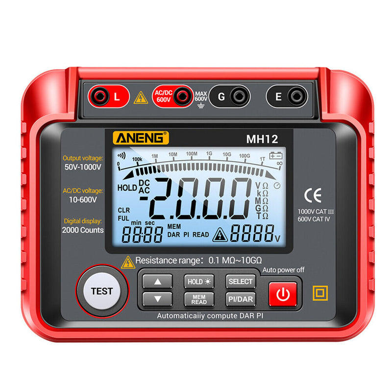 ANENG MH12 Digital Megohmmeter Insulation Resistance Meter Ohm Voltage Test