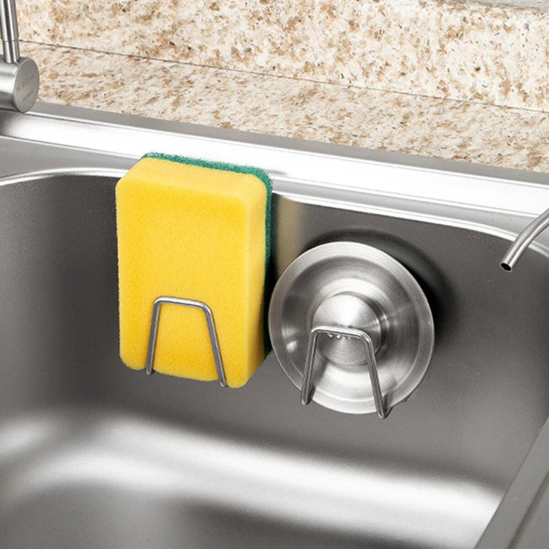 Steel Self Adhesive Sponges Holder Sink Caddy Accessories Kitchen Bat`