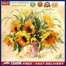 Oil Painting By Numbers Set Sunflower DIY Hand Painted Acrylic Coloring Drawing