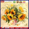 Oil Painting By Numbers Set Sunflower DIY Hand Painted Acrylic Coloring Drawing