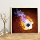 5D Diamond Painting DIY Flame Football Kits Full Round Drill Rhinestone Dec