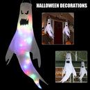 2 Pieces Halloween Windsocks with LED Light Halloween Decorations White.