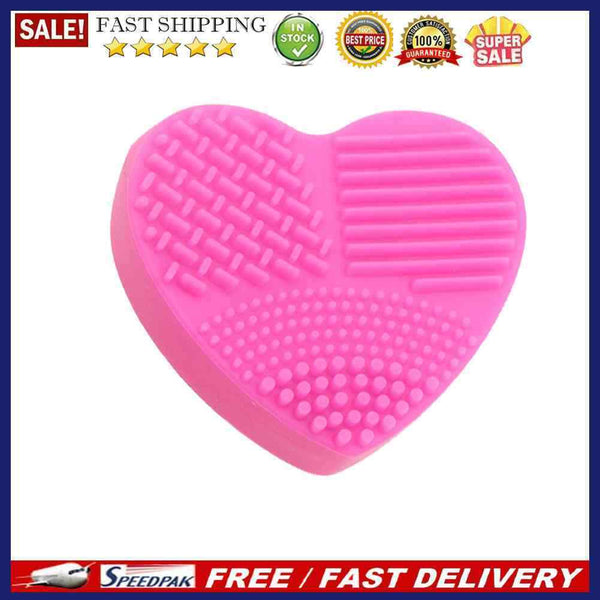 Silicone Makeup Brush Cleaner Scrubber Board Pad Heart-shaped Make Up Clean