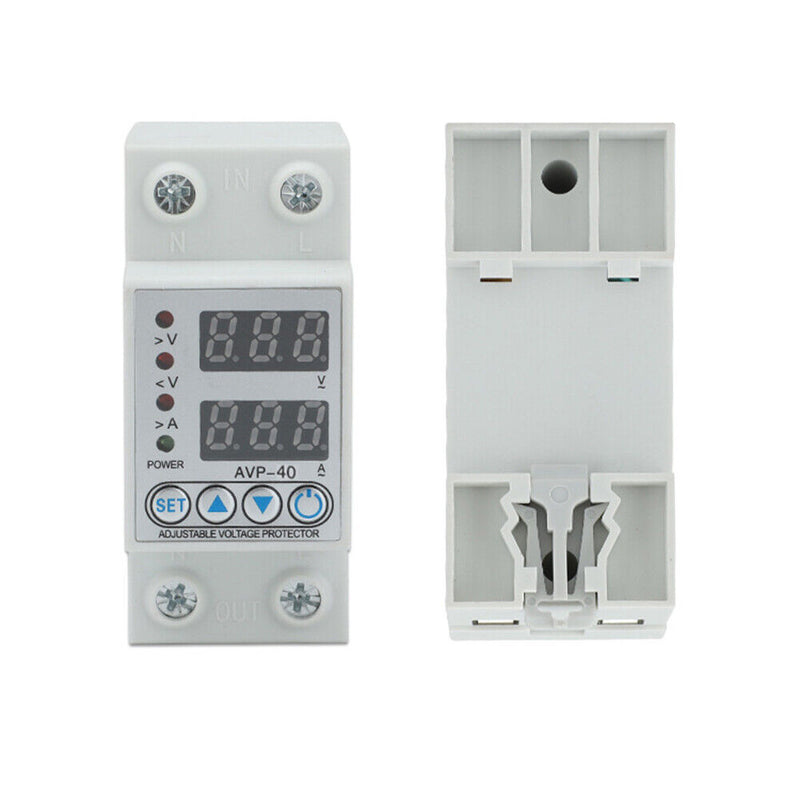 230V Adjustable Digital Over Under Voltage Current Protective Limit (40A)