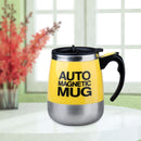 Stainless Steel Self Stirring Mug Auto Electric Coffee Mixing Cup (Yellow)