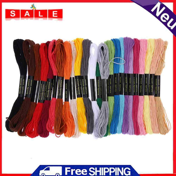 24 Farben Threads Cross Stitch Baumwolle Stickerei Thread Zahnseide Nähen Sträng