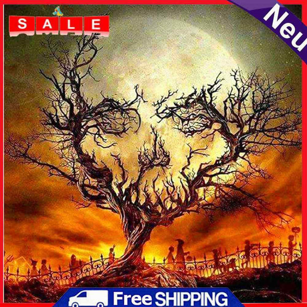 5D DIY Moon Dead Tree Full Square Diamond Painting Abstract Picture Wall Art Kit