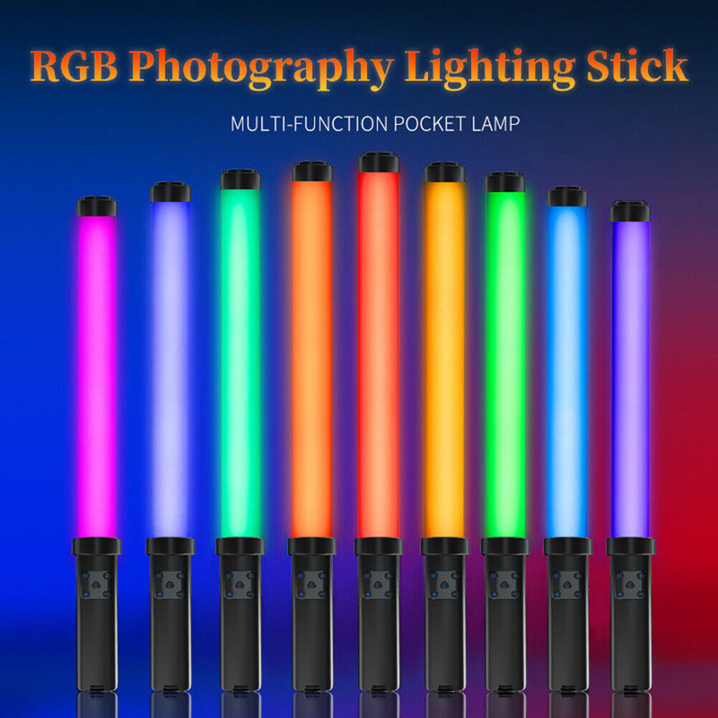 RGB Handheld LED Photography Light Stick with USB Rechargeable Built-In Battery
