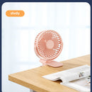 USB Mini Clip Fan Portable Travel Desk Cooling Ventilador (Pink 1200mAh)
