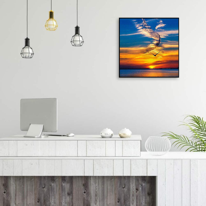 Oil Paint By Numbers Picture DIY Painting Ocean Sunset Painting Kit Artwork