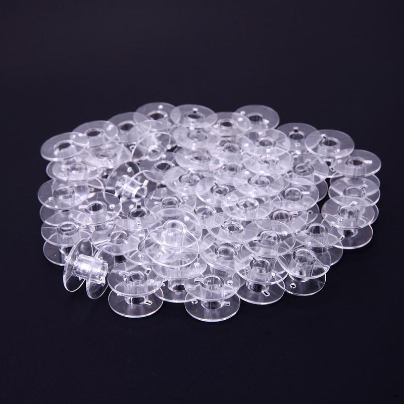 500pcs Universal Plastic Transparent Empty Bobbins Spool for Sewing Machine