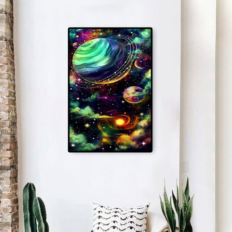Planets in Sky Oil Paint By Numbers Kit DIY Drawing for Adults Home Decoration