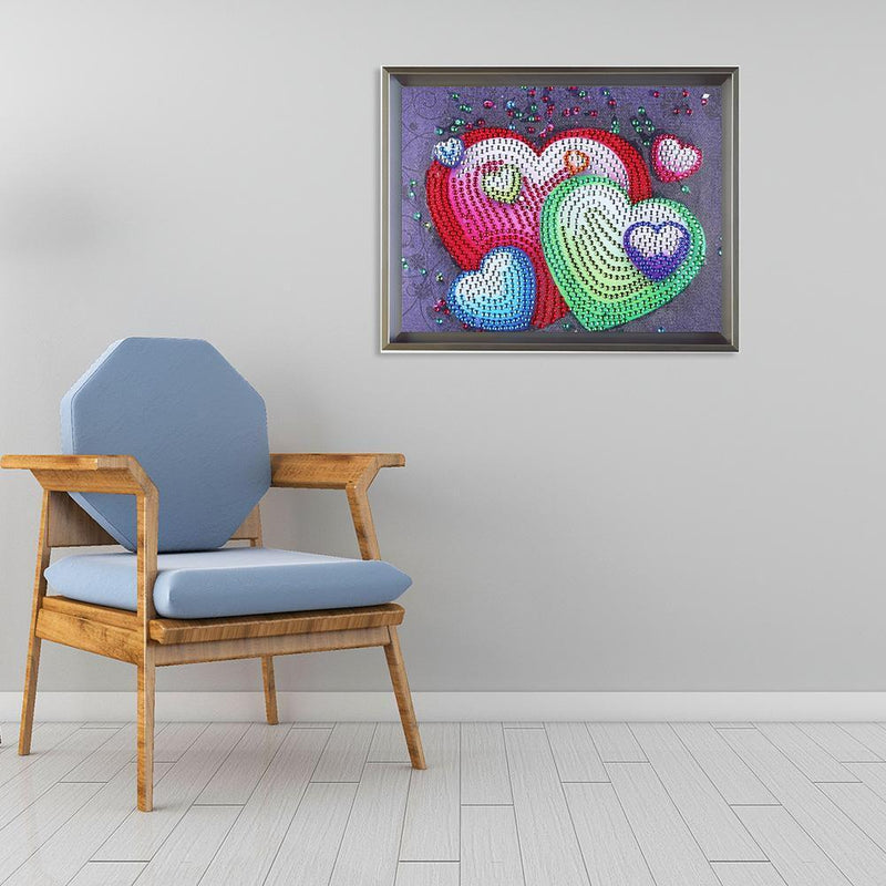 5D DIY Special-shaped Diamond Painting Cross Stitch Embroidery (H030 Heart)