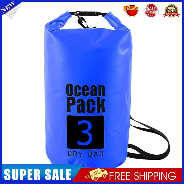 Waterproof Dry Bag Pack Sack Swimming Kayaking Boat Trekking (3L Dark Blue)