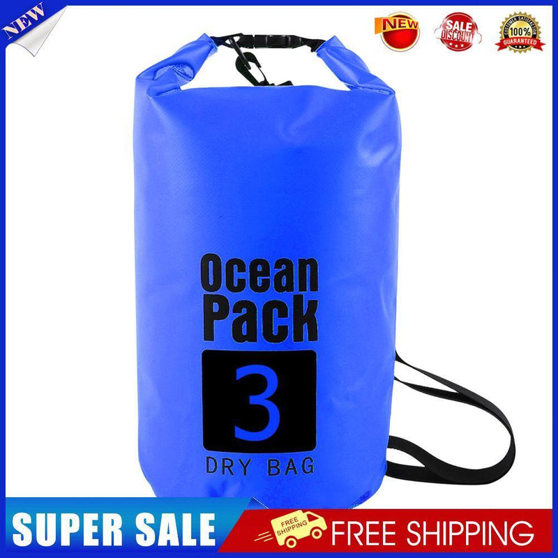 Waterproof Dry Bag Pack Sack Swimming Kayaking Boat Trekking (3L Dark Blue)