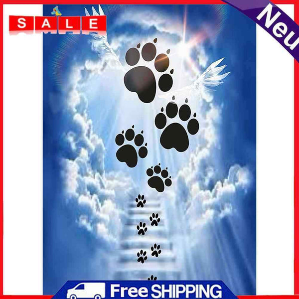 5D DIY Full Round Drill Diamond Painting Dog Footprints Cloud Handmade Art Craft