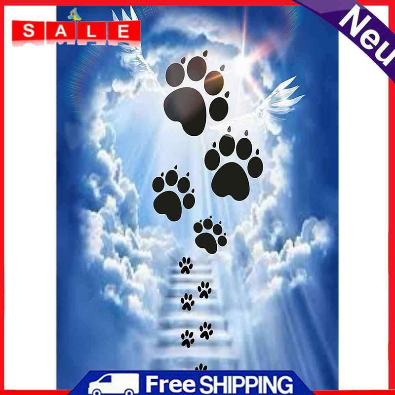 5D DIY Full Round Drill Diamond Painting Dog Footprints Cloud Handmade Art Craft