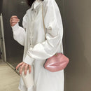 Lips Women PVC Handbags Chain Messenger Bags Shoulder Party Clutch (Pink)