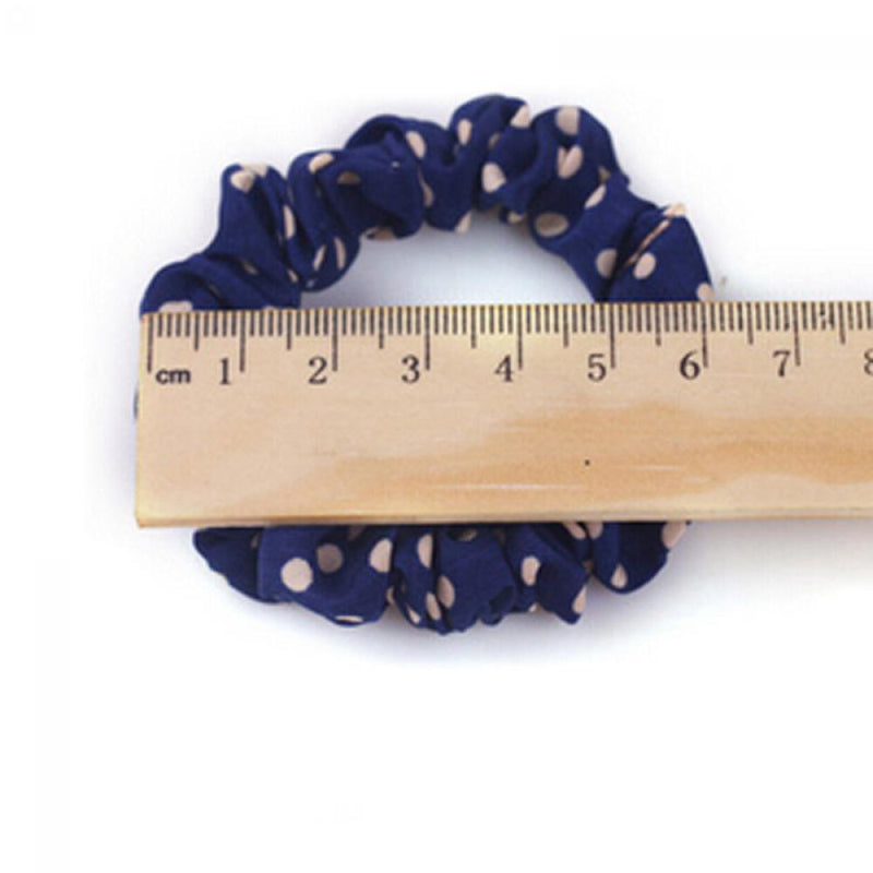 Women Fashion Girl Scrunchie Dot Print Hair Band Rope Ponytail Holder