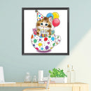 Cartoon Kitten Stamped Cross Stitch Kits DIY Pre-Printed Fabric Embroidery 11CT