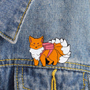 Nine Tail Fox Brooches Cartoon Animal Enamel Clothes Pin Jewelry (Style 2)
