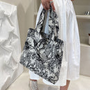 Fashion Women Forest Jacquard Canvas Shoulder Bag Large Capacity Handbags