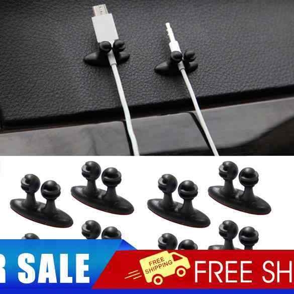 8Pcs Multifunctional Adhesive Car Charger Line Clasp Headphone Cable Clip