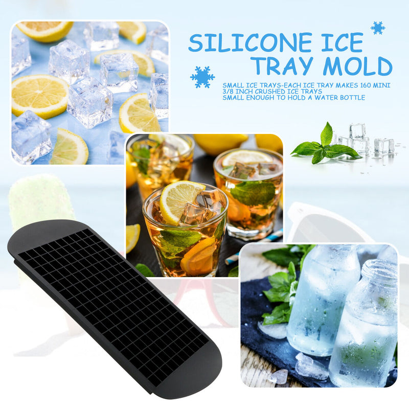 Silicone Mini Ice Cube Trays, 160 Grid Ice Molds, for Chilling Whiskey Cocktail