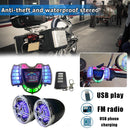 HY-008 Motorcycle Bluetooth Speaker Audio System with Mic TF AUX FM Radio U