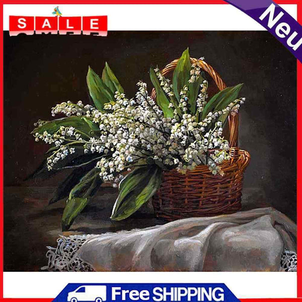 Oil Paint By Numbers Flowers Frameless Picture Craft Kit for Living Room Home