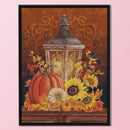Full Embroidery Pumpkin Light 3-Beach 11CT Printed Cross Stitch Cotton DIY Kit