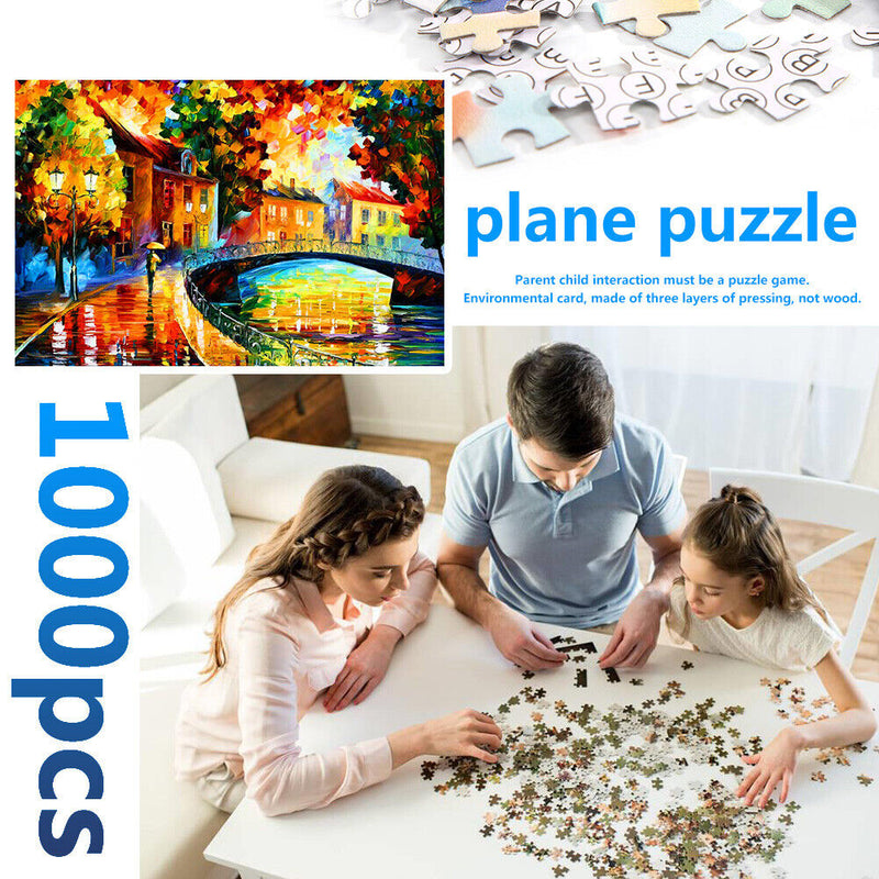 DIY Rainy Night Paper Puzzles 1000pcs for Adults Kids Jigsaw Picture Toys