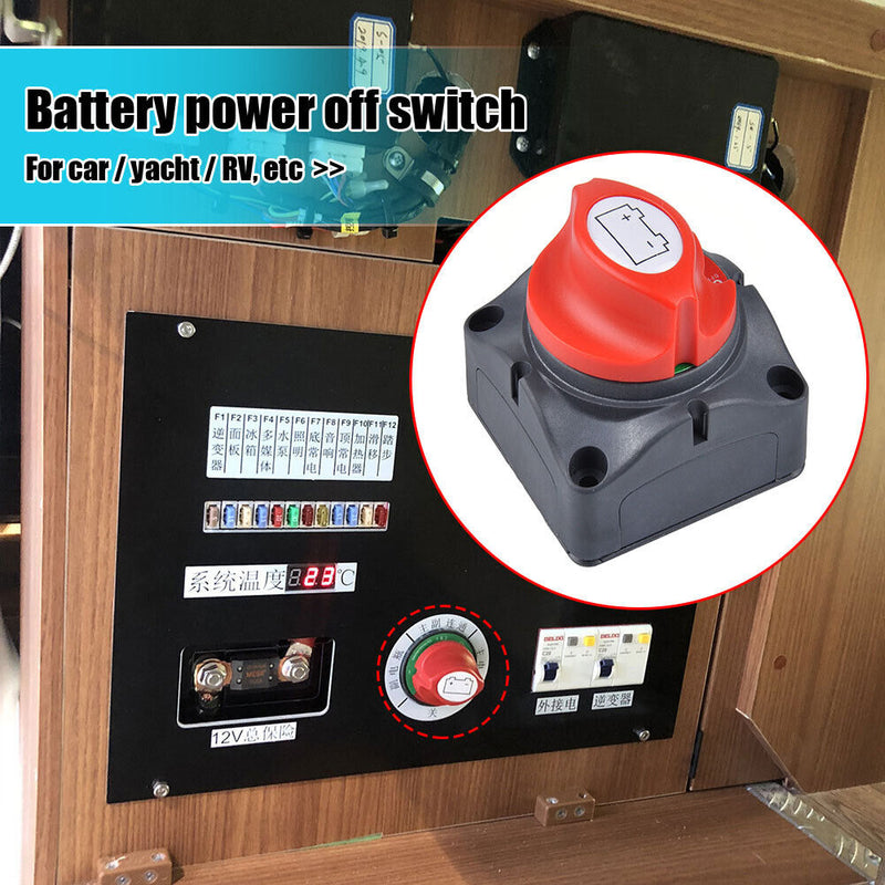 Power Disconnect Switches 2 Gears Battery Selector Switch for Car RV Truck Yacht