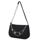 Fashion Women Butterfly Chain Underarm Bag Casual Small Handbags (Black)