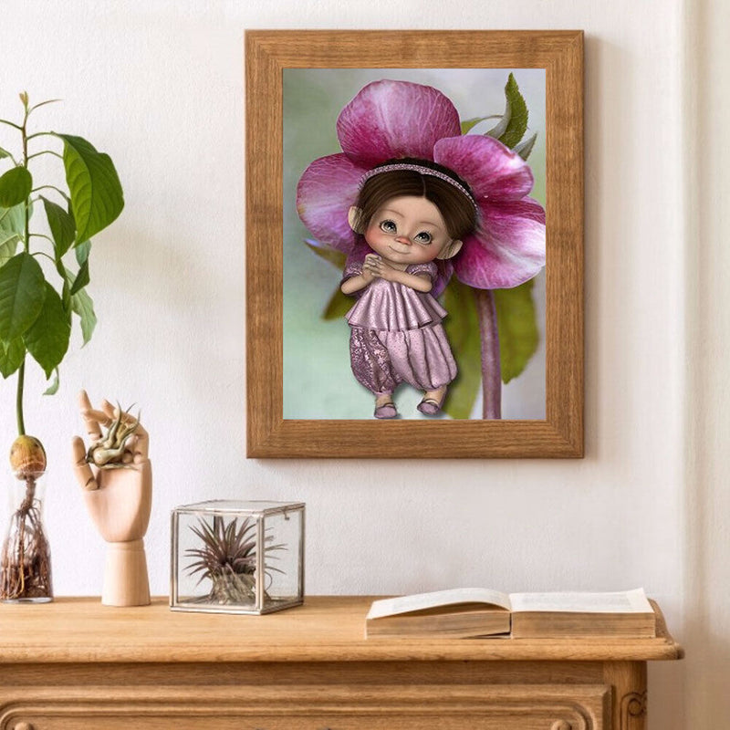 DIY Diamond Painting Kits Full Round Drill Purple Girl Mosaic Home Decoration