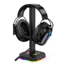 RGB Headset Stand with 3 USB 2.0 Ports Gaming PC Headphone Holder (Black) Newly