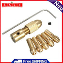 7pcs Mini Drill Chucks Adapter Micro Collet Brass w/Wrench for Power Rotary Tool