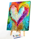 Painting By Numbers Kit DIY Colorful Heart Canvas Oil Art Picture for Home