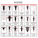 415pcs Car Bumper Retainer Clip+Screwdriver+4xTools+5xZip Tie+20xSponge Washers