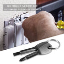 2pcs Portable Key Shape Slotted/Phillips Screwdriver Repair Tool (Black) Newly