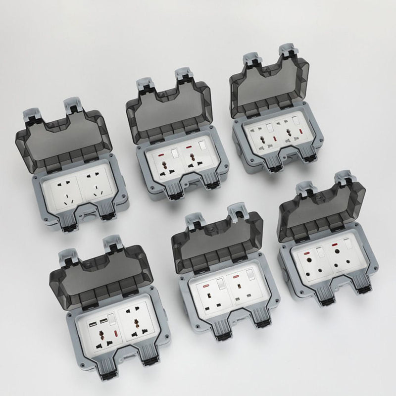 Waterproof Switched Double Socket Power Socket Wall Socket Electrical Outlet