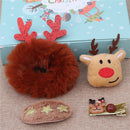 4pcs Cute Christmas Hair Clip Set Brooch Shiny Santa Claus Hair Band Headdress