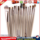 15Pcs Makup Brushes Tool Set Eyeshadow Eye Brush Kits?Brown Coffee? Newly